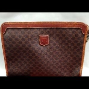 Authentic Celine Clutch Bag Bondeaux PVC Used Handbag Vintage Macadam‎